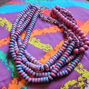 Sassy Jones Tezra Purple Beaded Necklace